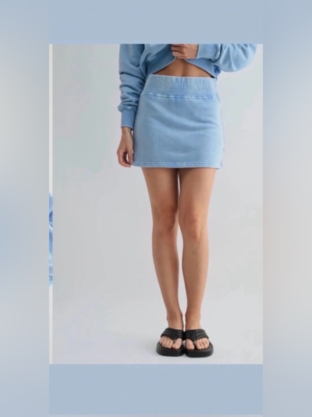 NWT Mono B Mini Skort ~ Mineral Wash Cornflower Blue